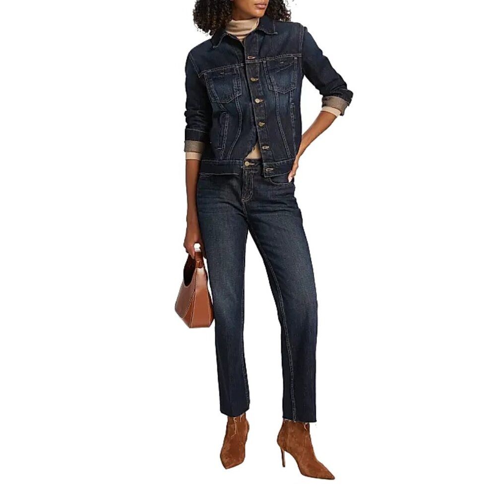 L'AGENCE  Milana Stovepipe Jeans in Grainger (Dark Wash) - Size 25 - Picture 4 of 11